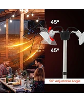 Gymax 1500W Standing Electric Heater w/ Double-sided Heating Infrared Patio Heater