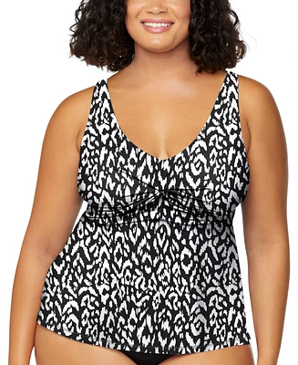 Island Escape Plus Monterey Printed Tankini, Exclusively at Macy's