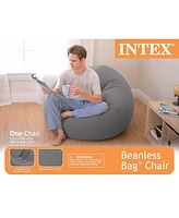 Intex Inflatable Contoured Corduroy Beanless Bag Lounge Chair, Grey | 68579EP