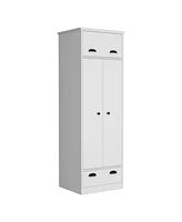 Depot E-Shop Tifton Armoire with Hinged Drawer, 2-Doors, and 1-Drawer, White