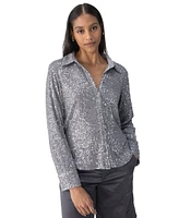 Sanctuary Women's Radiant Long-Sleeve Sequin Shirt