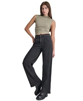 Dkny Jeans Women's High-Rise Front-Pleat Wide-Leg Trouser