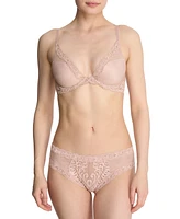 Natori Women's Feathers Lace Contour Underwire Plunge Bra