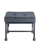 Streamdale Furniture Brantley Ottoman in Gray Velvet & Sandy Gray Finish