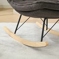 Streamdale Furniture Teddy Fleece Rocking Chair with Ergonomically Curved Backrest