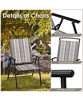 Sugift Set of 2 Patio Folding Sling Chairs Space-saving Dining Chair