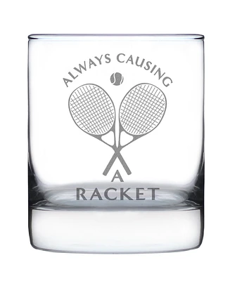 Bevvee Causing a Racket Whiskey Rocks Glass