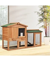 Sugift 58 Inch Weatherproof Wooden Rabbit/Dog Hutch