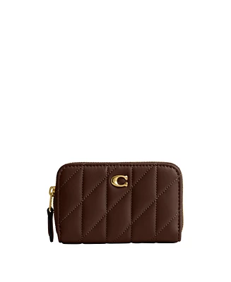 Coach Quilted Pillow Leather Small Zip Around Wallet