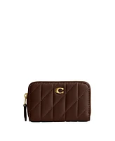 Coach Quilted Pillow Leather Small Zip Around Wallet