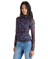 Steve Madden Women's Fiona Mesh Turtleneck Top