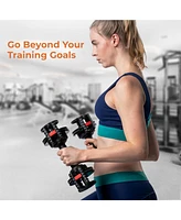 LifePro 15Lbs Adjustable Dumbbells - 6-in-1, Compact, Quick Adjust for Full Body Home Gym Fitness