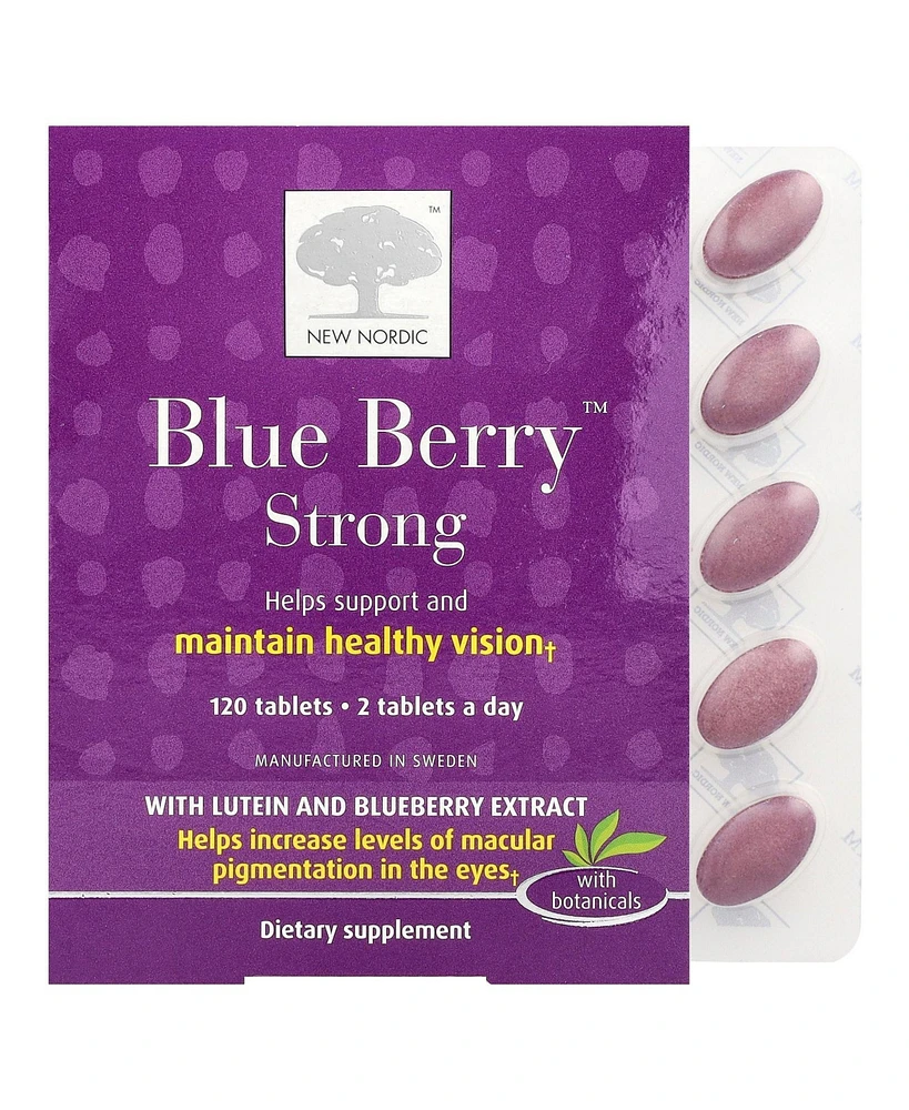 New Nordic Blue Berry Strong | Eye & Vision Support Supplement | Lutein Eyebright & Bilberry