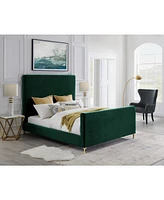 Inspired Home Stefania Velvet Platform Bed King Size