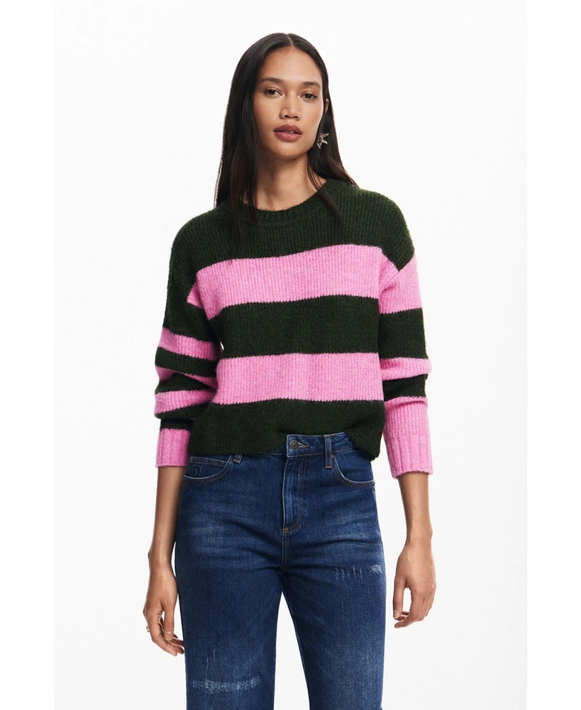 Desigual Women's Two-tone striped sweater