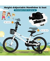 Hongge 18 Inch Kids Bike with Kickstand and Coaster Brake for 4-8 Years Old