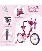 Hongge 16-Inch Kids Bike with Doll Seat & Removable Training Wheels