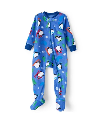 Lands' End Baby Girls Footed Fleece Sleeper