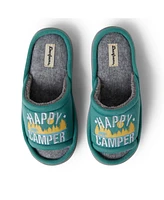 Dearfoams Kids Lennox Happy Camper Knit Shower Slide House Slipper