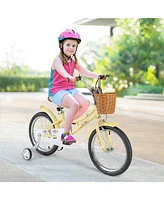 Hongge 16/18 Inch Kids Bike Adjustable Bicycle with Reflectors and Bell for Children 4-8 Years Old