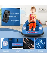 Hongge 12V Electric Kids Ride on Bumper Car Battery Powered Bumping Car with Remote Control-Navy