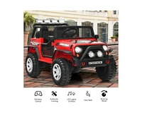 Hongge 12V Kids Electric Ride-On Truck with Remote Control, Lights, and Music