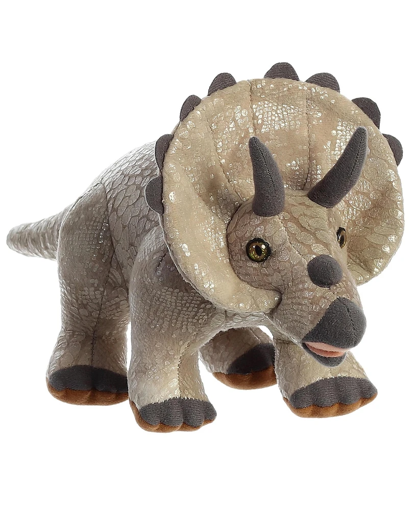 Aurora Large Triceratops Dinos & Dragons Ferocious Plush Toy Brown 13"