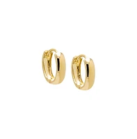 By Adina Eden Solid Rounded Wide Huggie Earring 14K