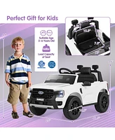 Hongge 12V Electric Kids Ride on Car Licensed Ford Ranger with Remote Control and Music-White