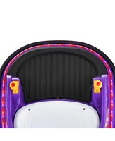 Hongge 12V Electric Kids Ride On Bumper Car with Flashing Lights for Toddlers-Purple