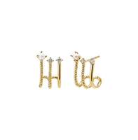 By Adina Eden Triple Pearl Graduated Cage Stud Earring 14K