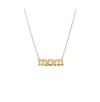 By Adina Eden Solid Lowercase "Mom" Necklace 14K