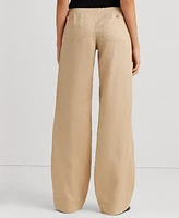 Lauren Ralph Wide-Leg Linen Pants