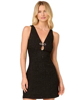 Adrianna by Papell Women's Metallic Boucle Sleeveless Fit & Flare Dress