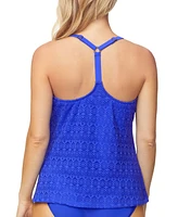 Island Escape Women's Crochet Underwire Tankini Top, Exclusively at Macy's