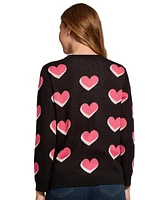 Jones New York Women's Scatter Heart Crewneck Sweater