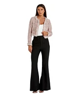 Mac Duggal Women's Pearl Trim Long Sleeve Cropped Jacket