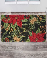 Vcny Home Poinsettia Christmas Coir Outdoor Doormat, 18" x 30"