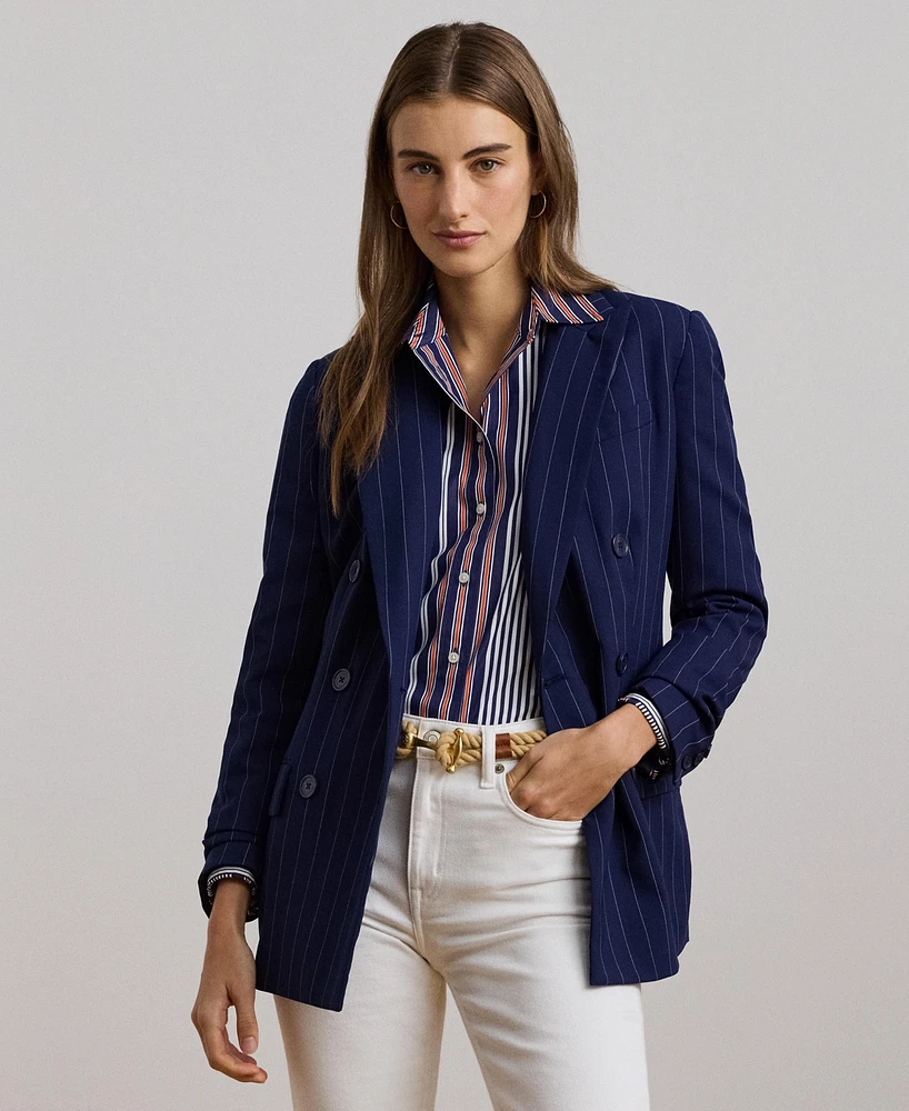 Lauren Ralph Women's Pinstripe Double-Breasted Twill Blazer