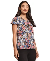 Jones New York Women's Moss Crepe Printed Flutter-Sleeve Top