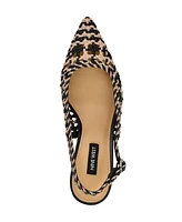 Nine West Women's Madalene Woven Slingback Kitten Heel Pumps