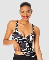 Anne Cole Women's Printed Draped-Front Tankini Top