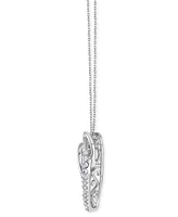 Diamond Double Heart 18" Pendant Necklace (1/2 ct. t.w.) in Sterling Silver