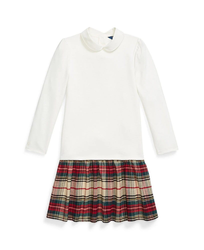 Polo Ralph Lauren Big Girls Plaid-Skirt Ponte Dress