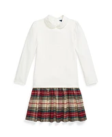 Polo Ralph Lauren Big Girls Plaid-Skirt Ponte Dress