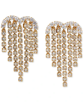 Ajoa Cubic Zirconia Heart Fringe Chandelier Drop Earrings