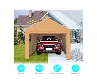 gaomon 10x20FT Heavy Duty Carport Car Canopy Portable Car Tent Garage Bike Boat Shelter Party Tent with Side Walls Door and Ventilation Windows Stable