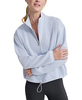 Dkny Women's Fleece Half-Zip Bungee-Hem Sweater