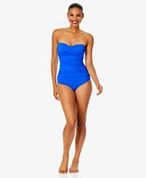 Anne Cole Womens Twist Front Ruched Tankini Top High Waist Bikini Bottoms