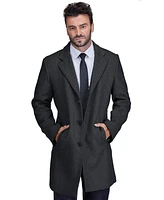 Braveman Men's Tailored Wool Blend Notch Collar Walker Car Coat